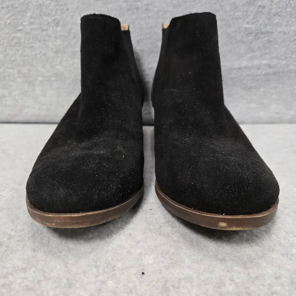 Lucky Brand Bellamy Black Suede Chelsea Ankle Booties Size 7